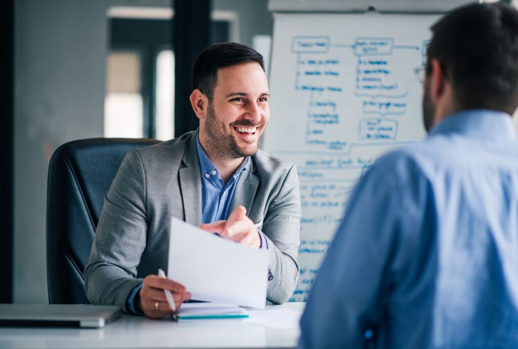 Man Smiling in the meeting
